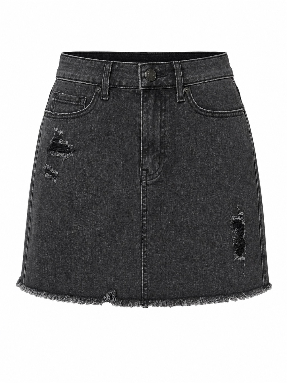 Aero NWT distressed black denim mini skirt, size 0